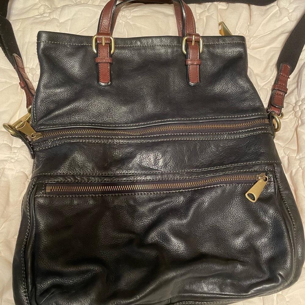 Fossil large black purse